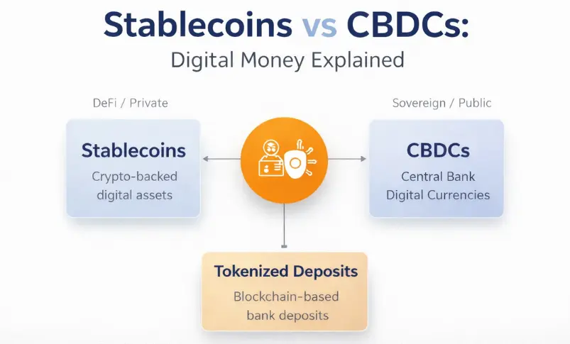 Stablecoins vs CBDCs: Digital Money Explained